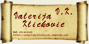 Valerija Kličković vizit kartica